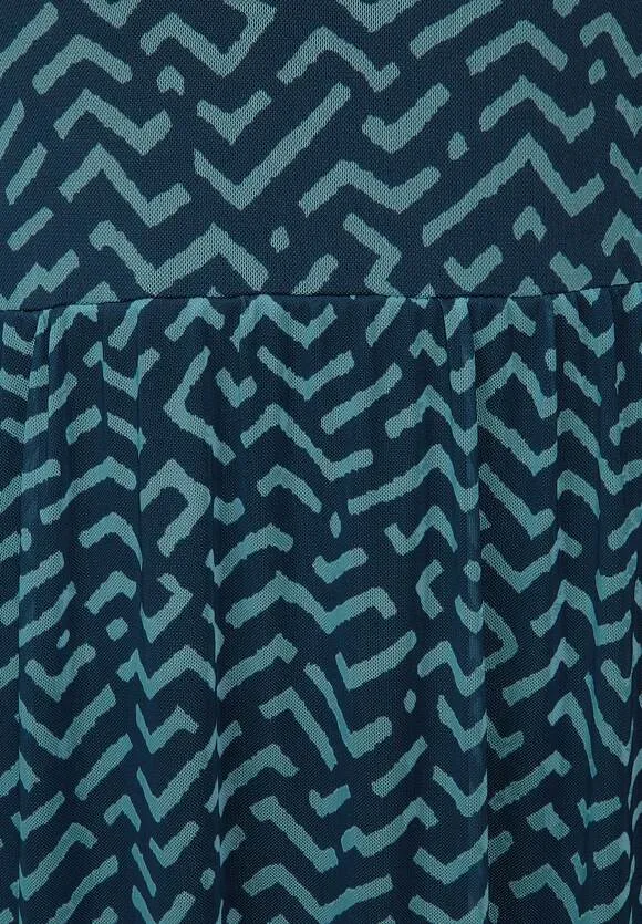 143399-Teal Mesh Print Dress- Street One