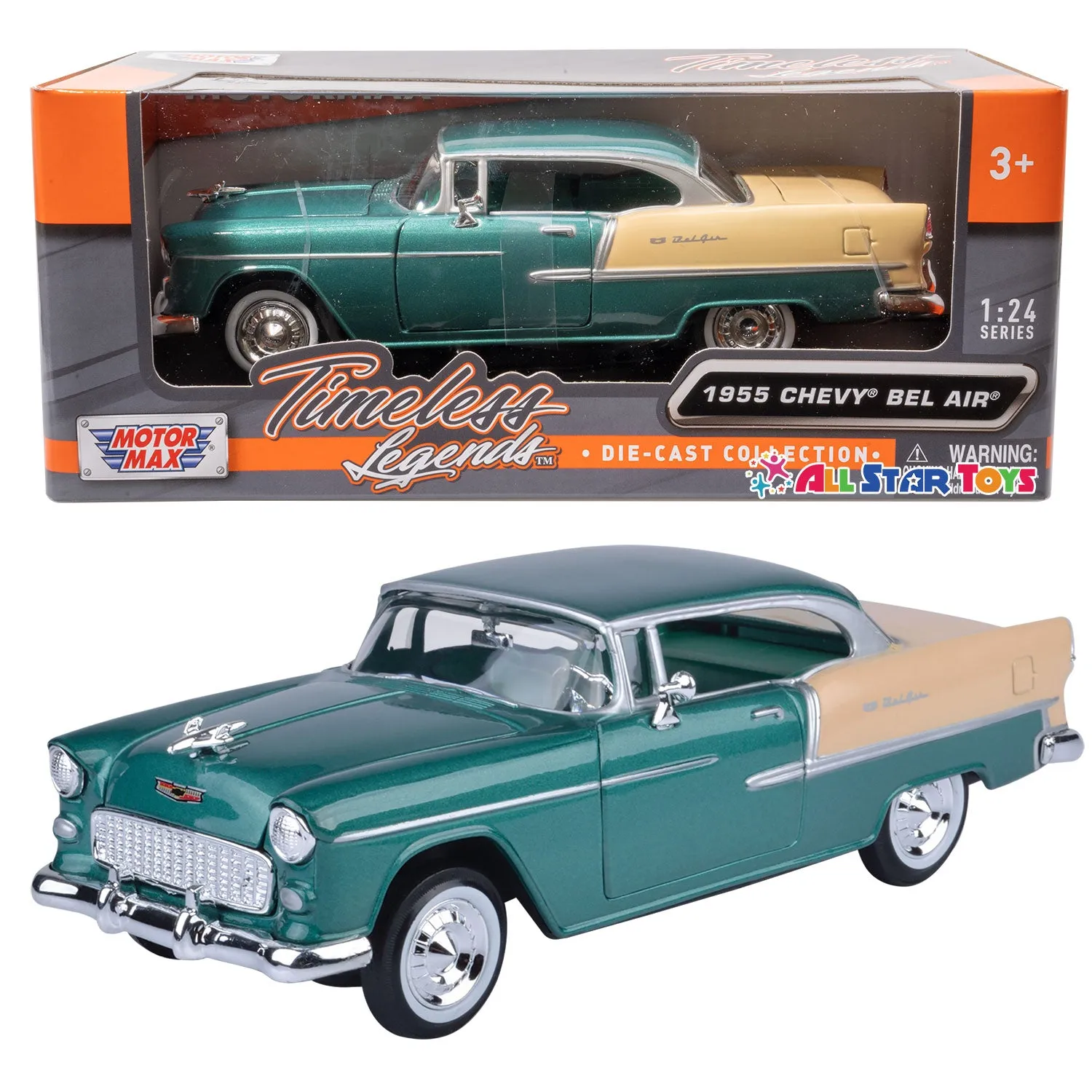 1955 Chevrolet Bel Air 1:24 Diecast Model Motormax 73229