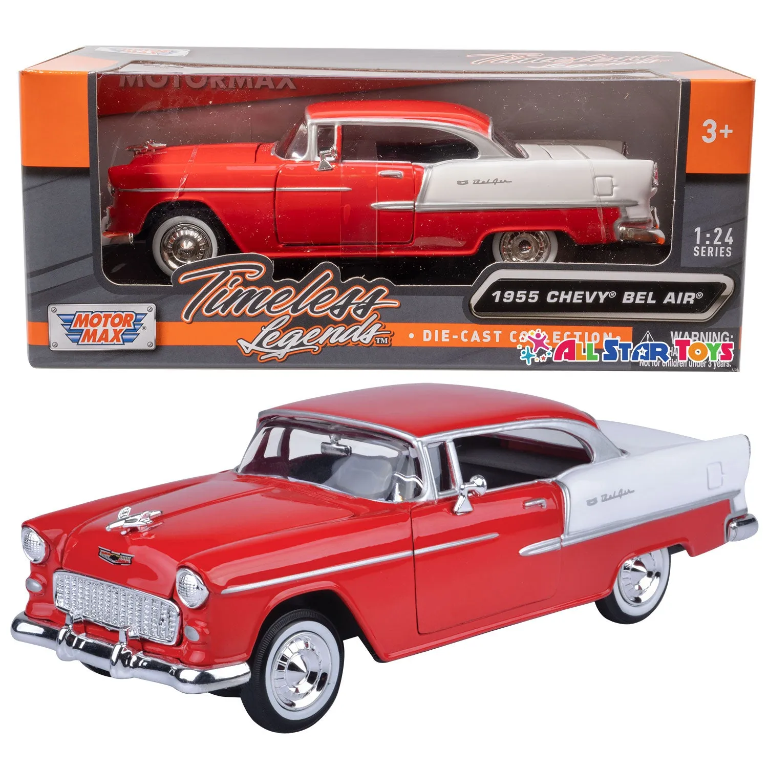 1955 Chevrolet Bel Air 1:24 Diecast Model Motormax 73229