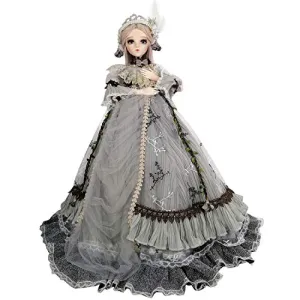 24" Full Set BJD Doll   Handmade Makeup 24 inch 60cm EVA BJD Lady   Glass Eyes   Accessories Wigs Clothes Shoes (03)