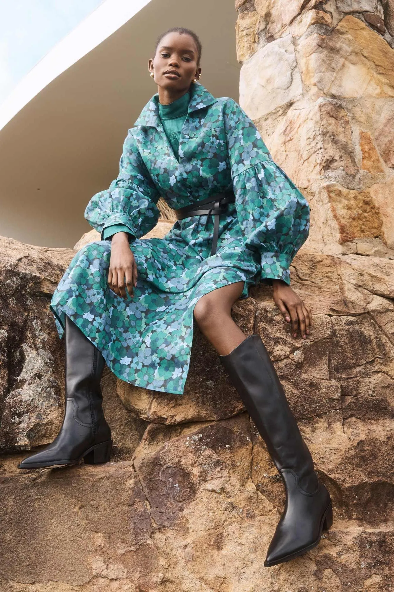 Beeline Dress in Juniper Floral