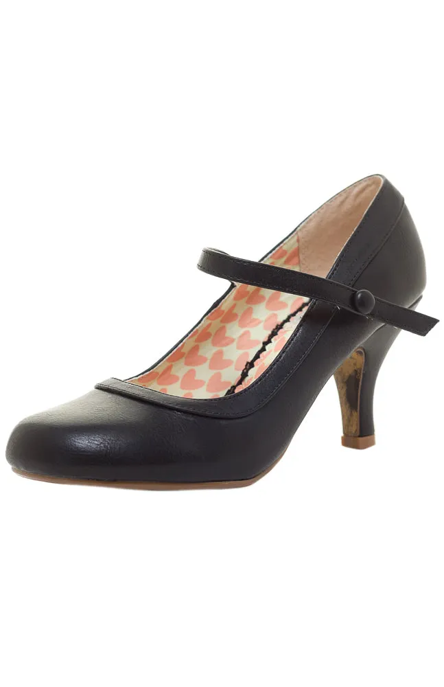 BETTIE PAGE BETTIE RETRO MARY JANE HEELS BLK