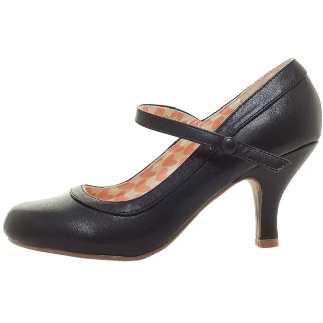 BETTIE PAGE BETTIE RETRO MARY JANE HEELS BLK