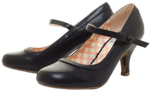 BETTIE PAGE BETTIE RETRO MARY JANE HEELS BLK