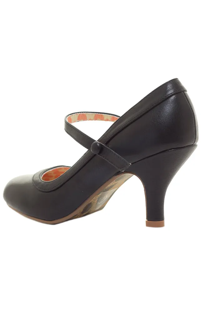 BETTIE PAGE BETTIE RETRO MARY JANE HEELS BLK