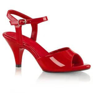 Comfy and Sexy with Stable 3-inch Open Toe Heel in Red Patent
