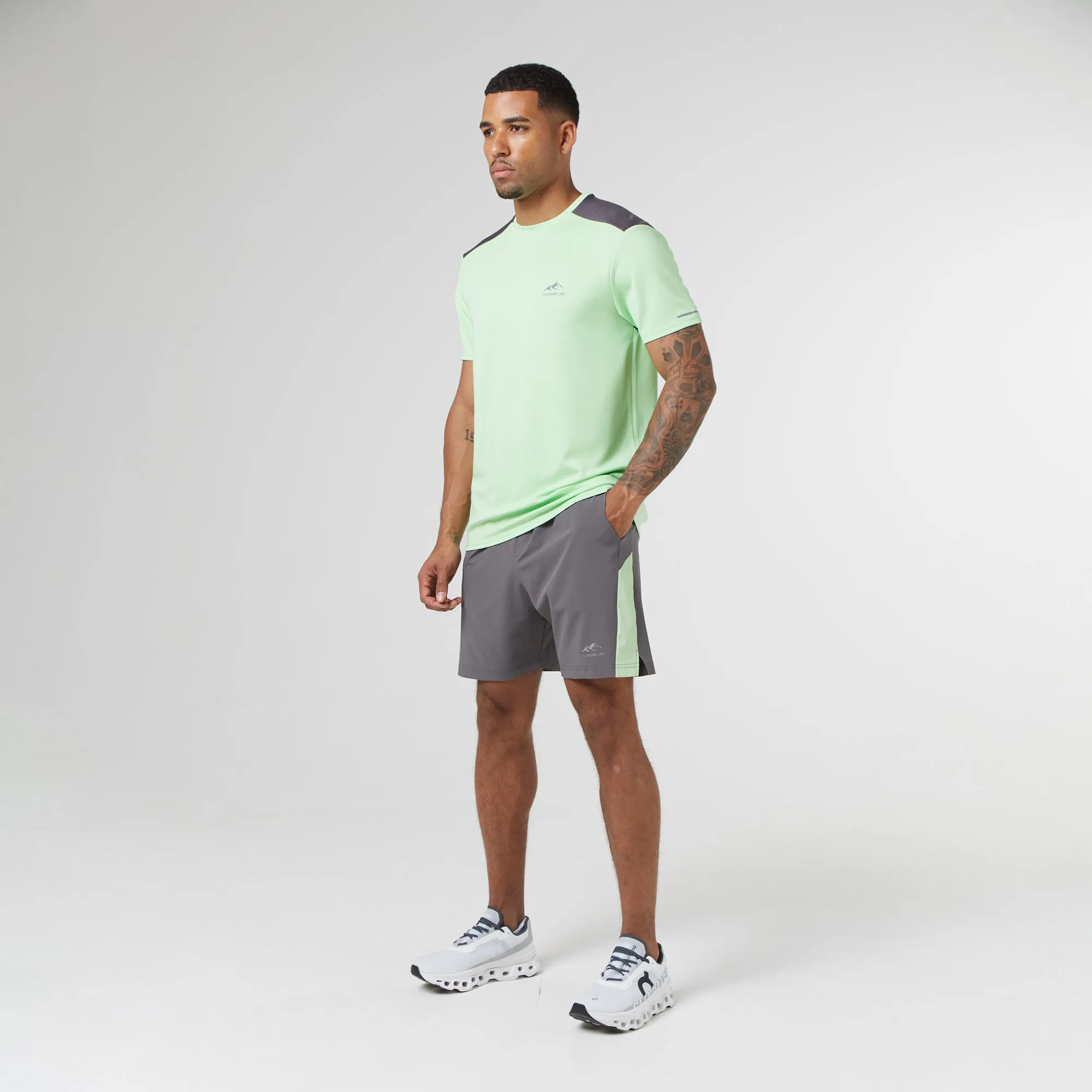 Cut & Sew Training Twinset | Lime Charcoal