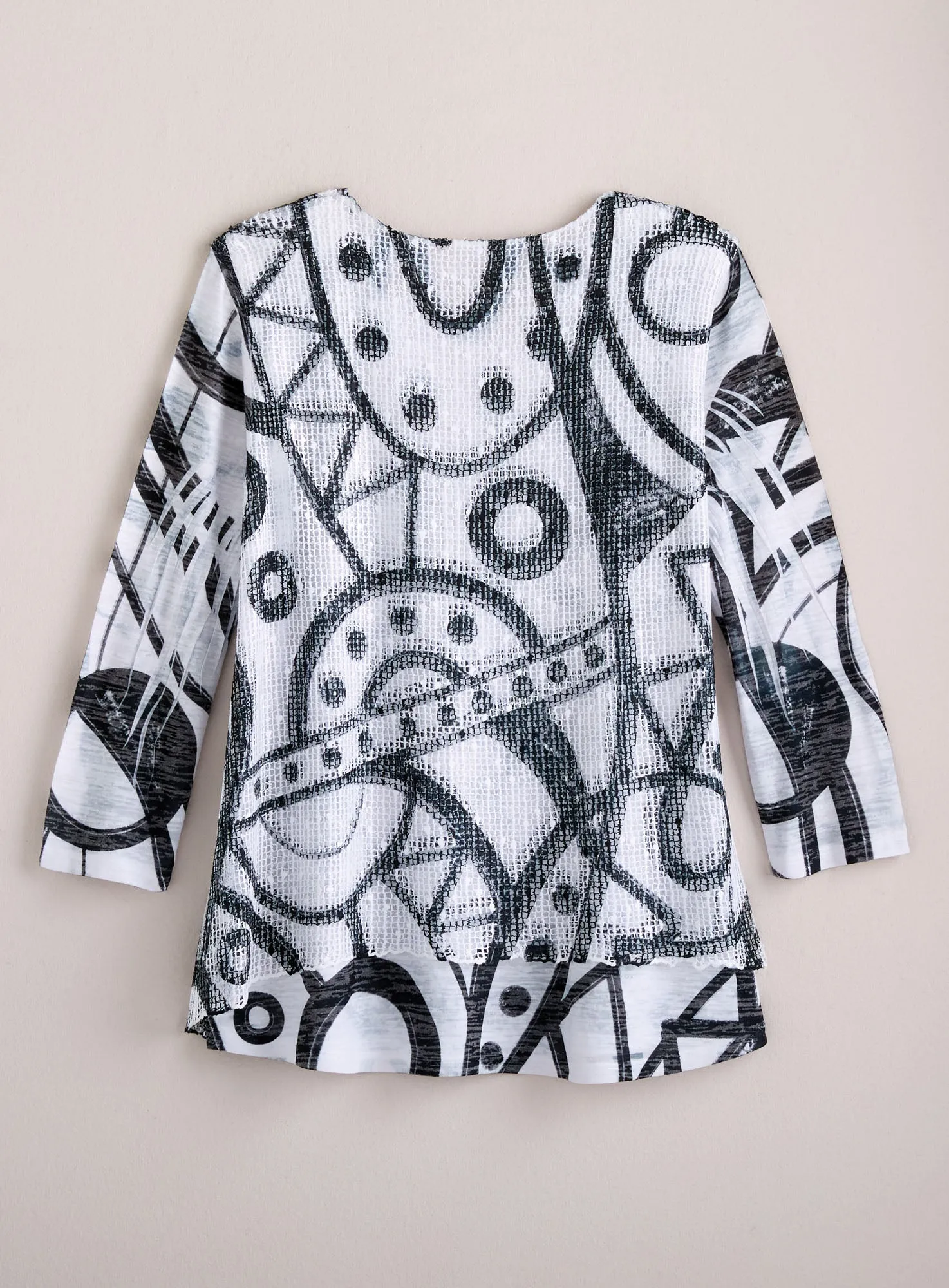 Doodle and Daydream Mesh Overlay Tunic