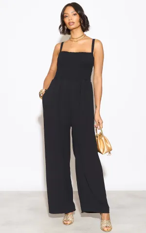 Effortless Wide Leg Cami Jumpsuit in Classic Black