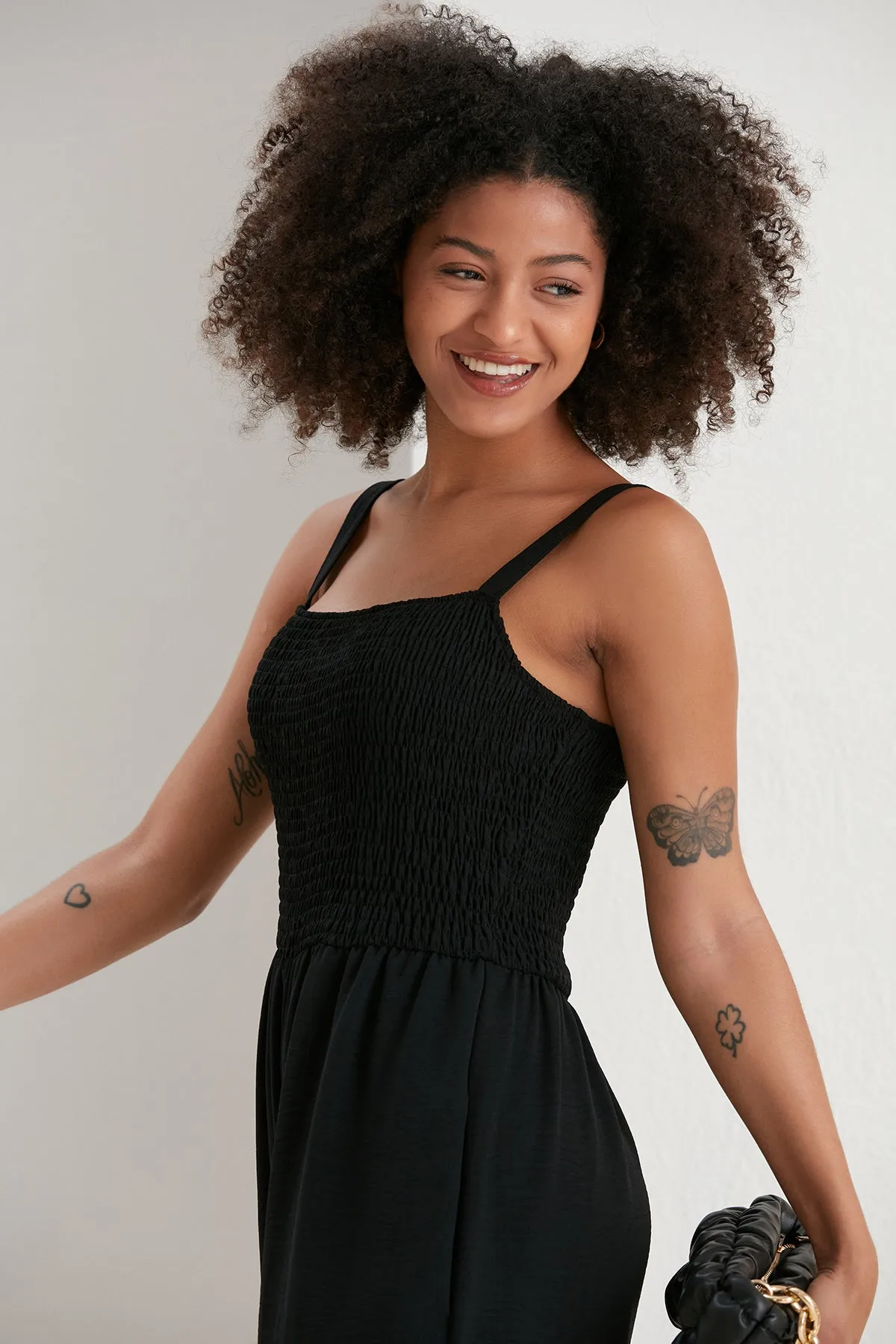 Effortless Wide Leg Cami Jumpsuit in Classic Black