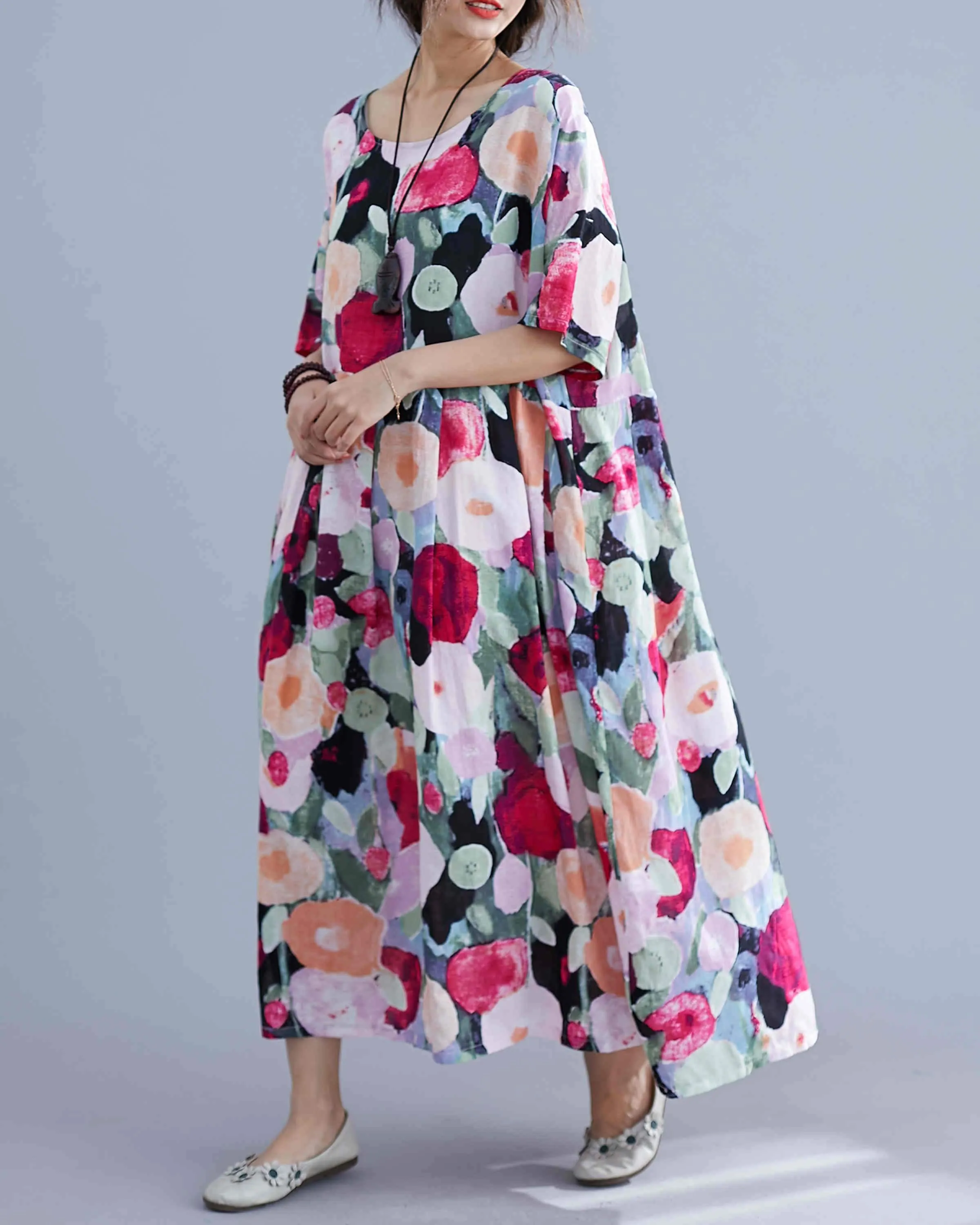 ellazhu Crewneck Midi Dresses GA2267