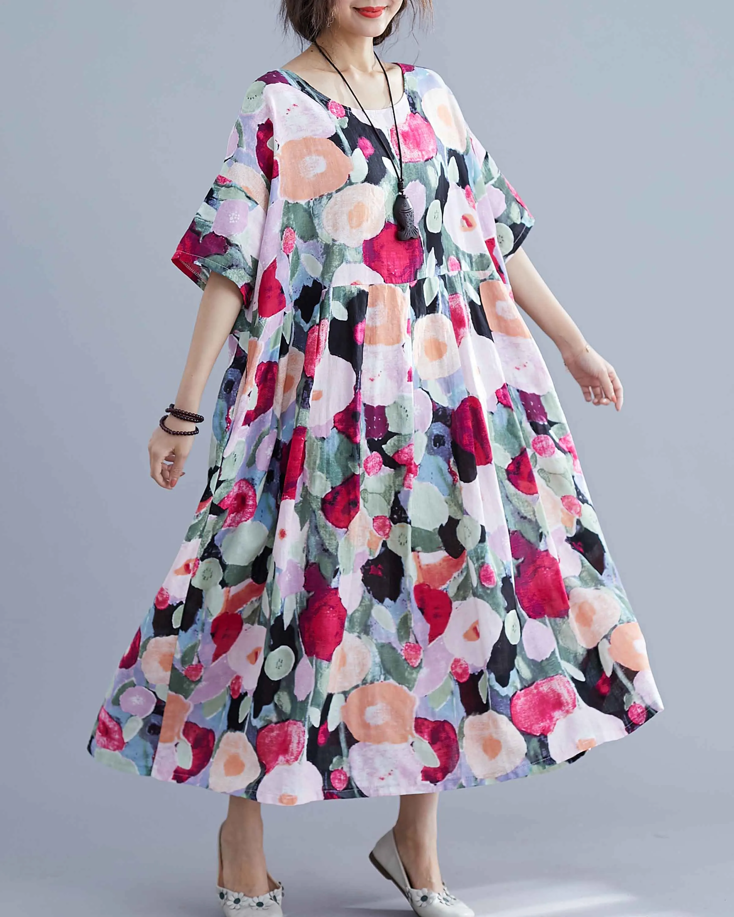 ellazhu Crewneck Midi Dresses GA2267