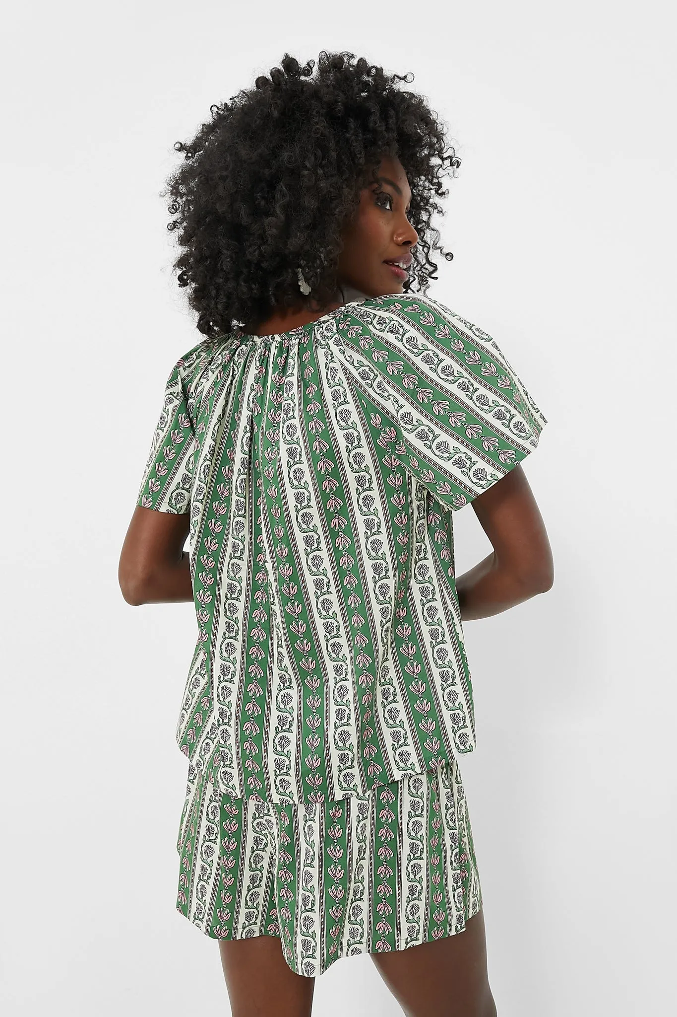 Fern and Floral Stripe Elena Top