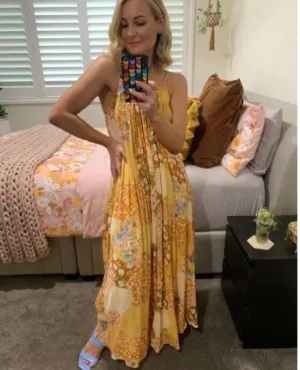 Freda Strappy Maxi Dress Amber