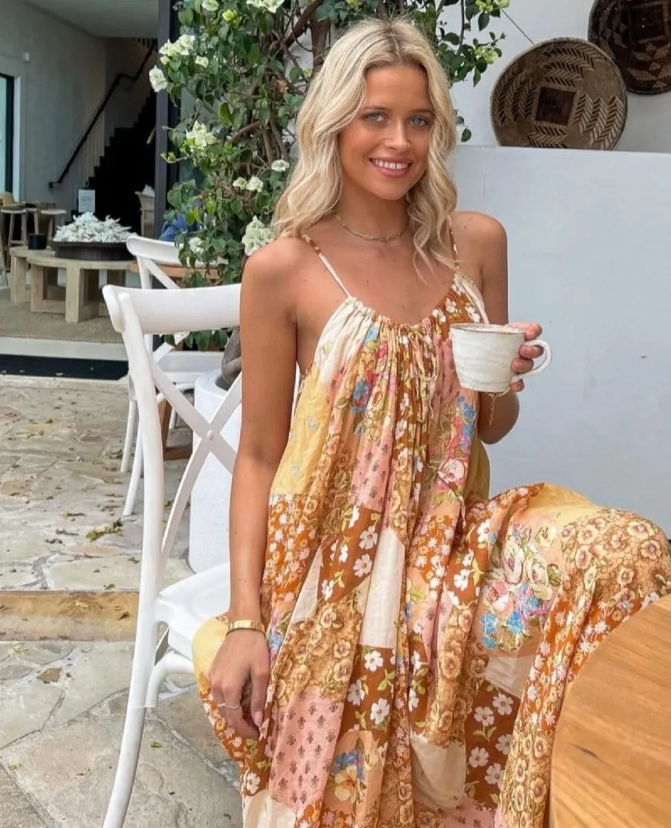 Freda Strappy Maxi Dress Amber