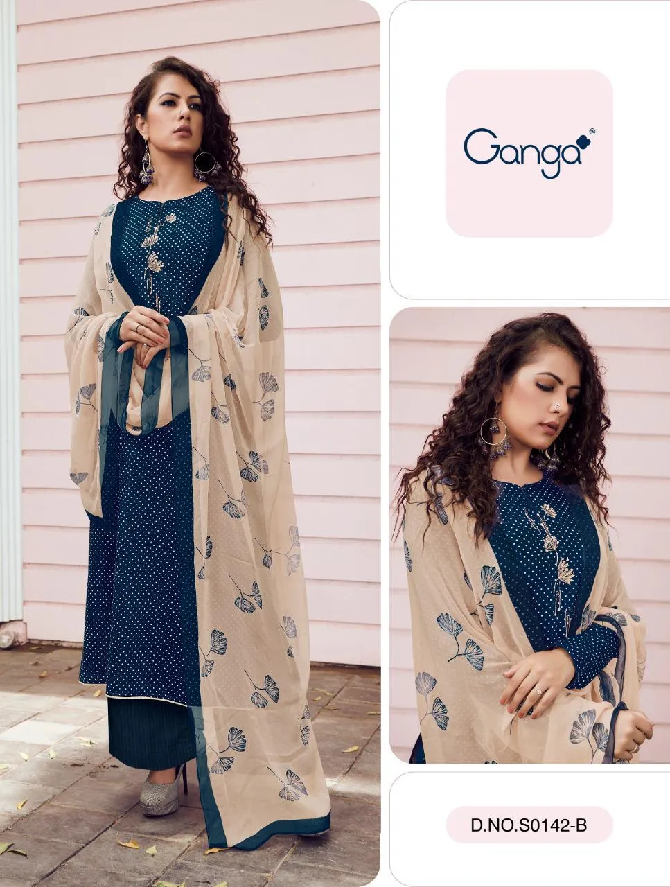 Ganga Presents Avni Cotton Embroidery Work Casual Wear Sawlar Suits