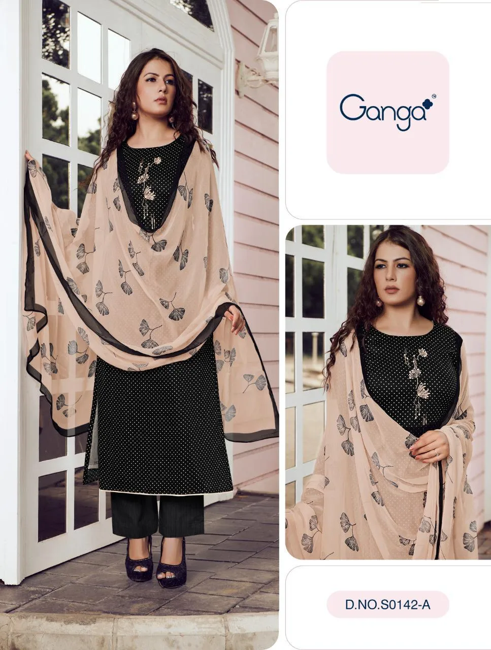 Ganga Presents Avni Cotton Embroidery Work Casual Wear Sawlar Suits
