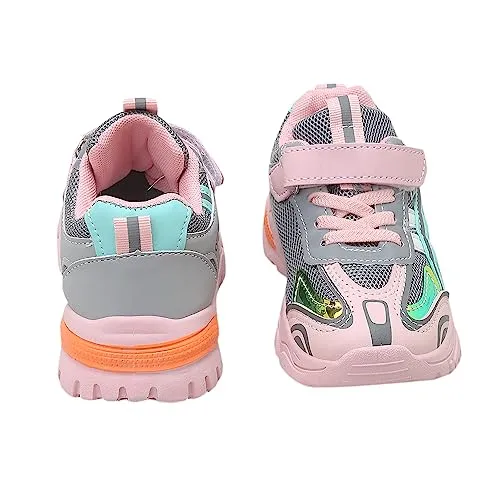 Hopscotch Girls Padded Text Print Athletic Shoes in Pink Color, UK:10 (KRD-4397886)