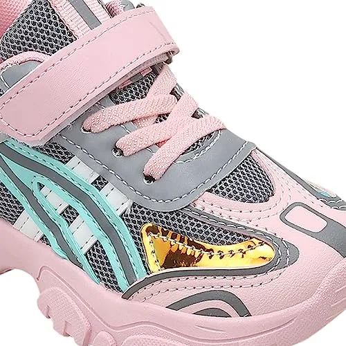 Hopscotch Girls Padded Text Print Athletic Shoes in Pink Color, UK:10 (KRD-4397886)
