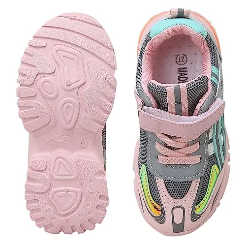 Hopscotch Girls Padded Text Print Athletic Shoes in Pink Color, UK:10 (KRD-4397886)