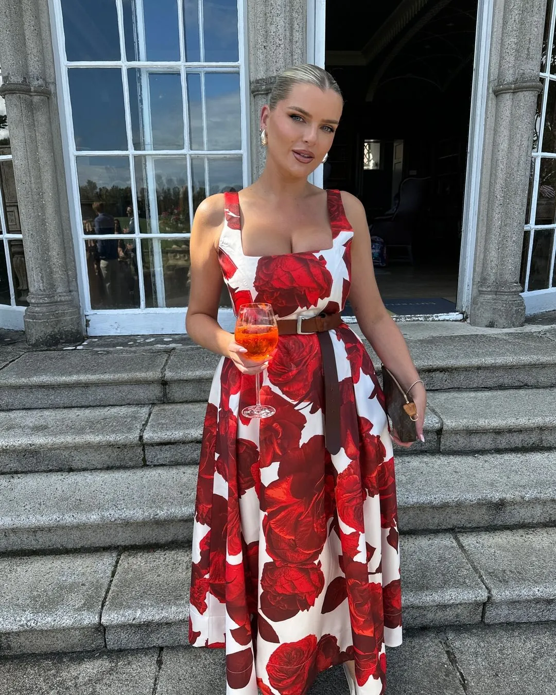 Karen Millen Rose Floral Twill Prom Dress