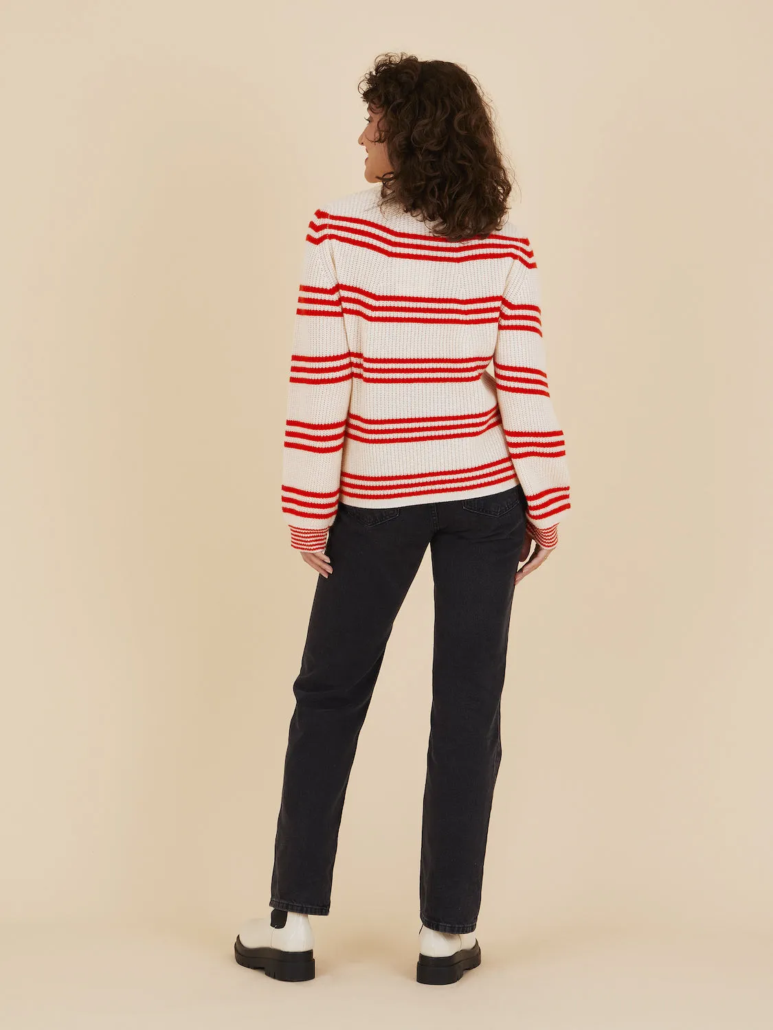 Koko Cream Stripe Cashmere Jumper