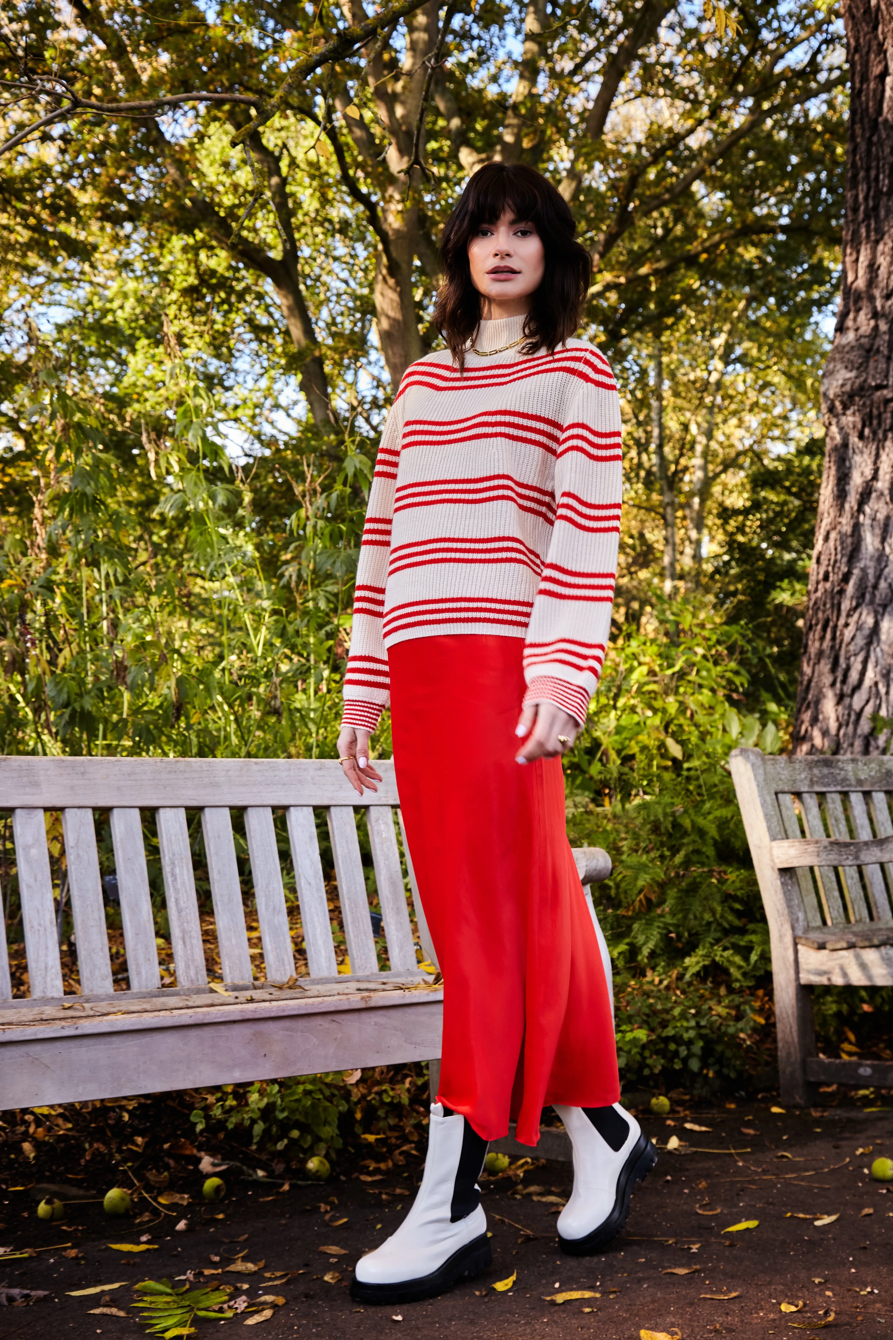 Koko Cream Stripe Cashmere Jumper