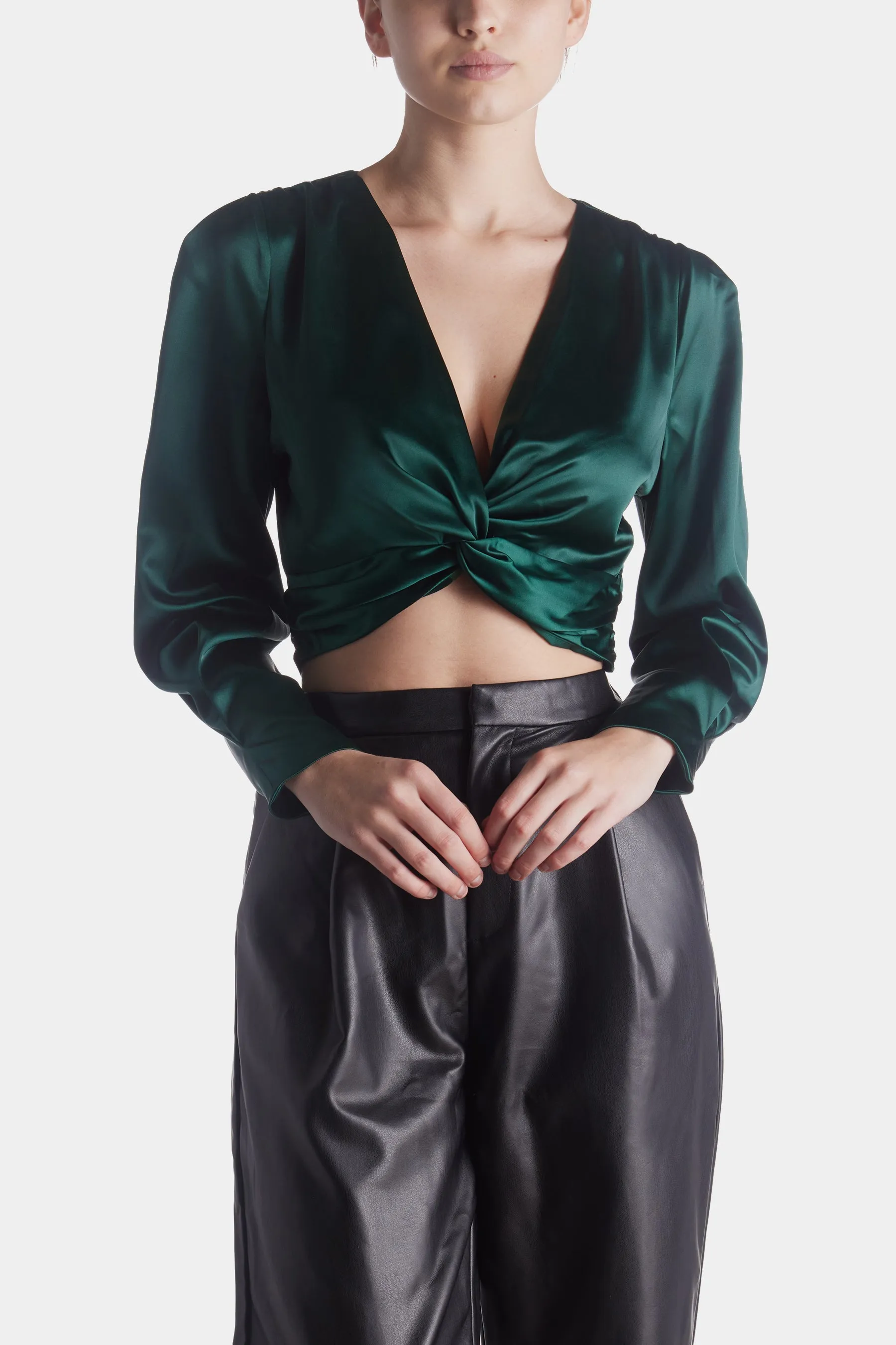 Long Sleeve Satin Top