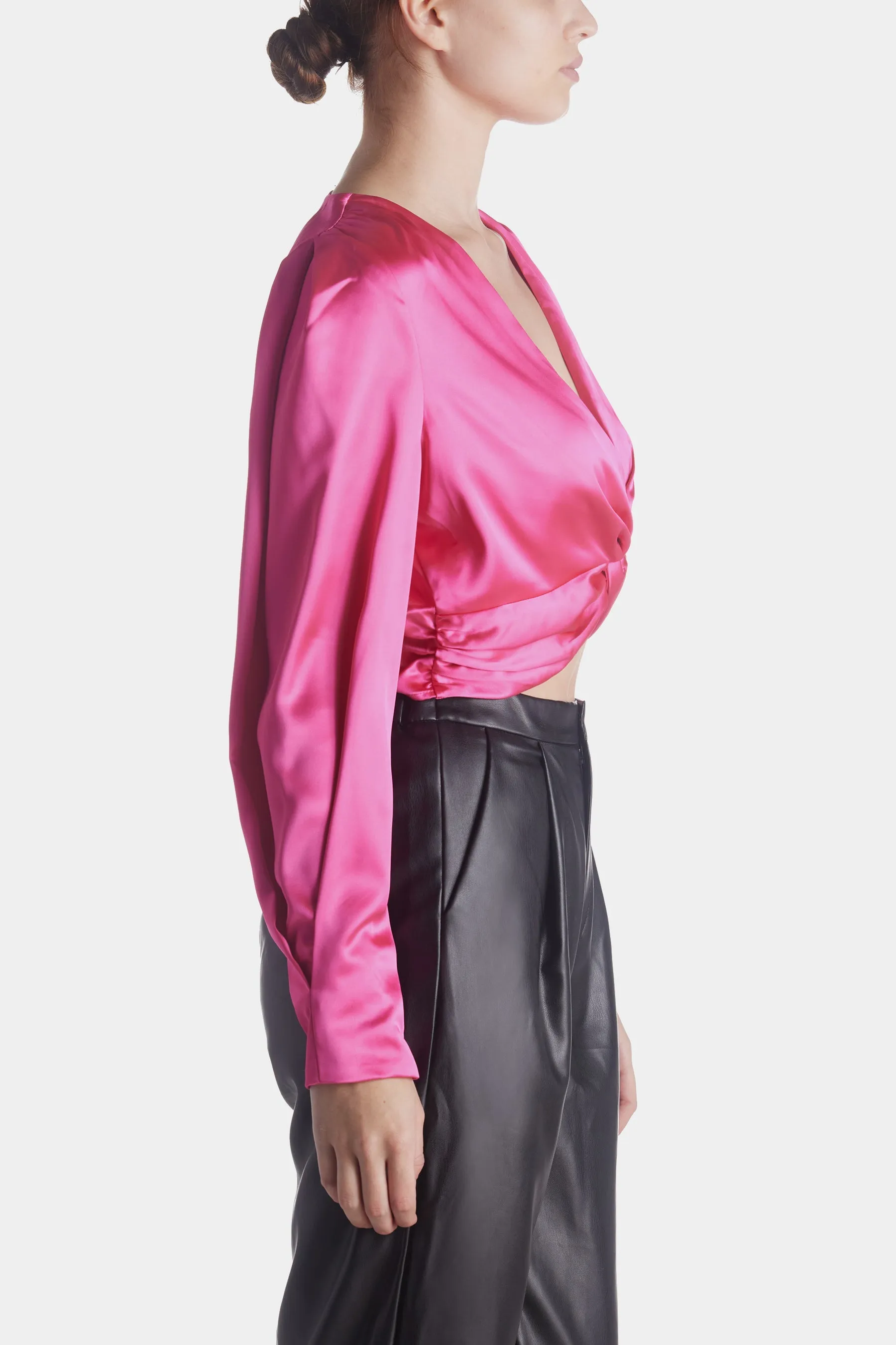 Long Sleeve Satin Top