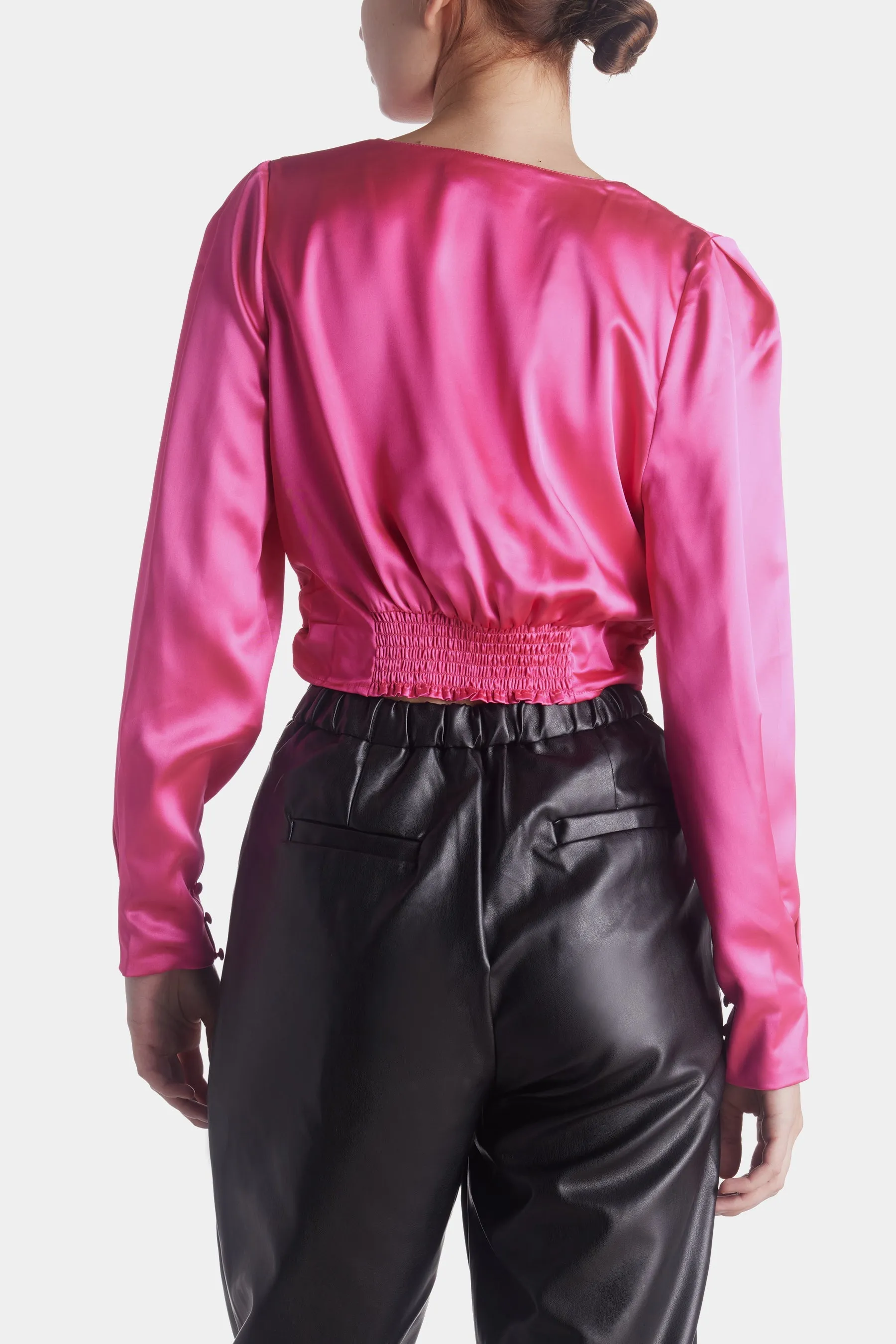 Long Sleeve Satin Top