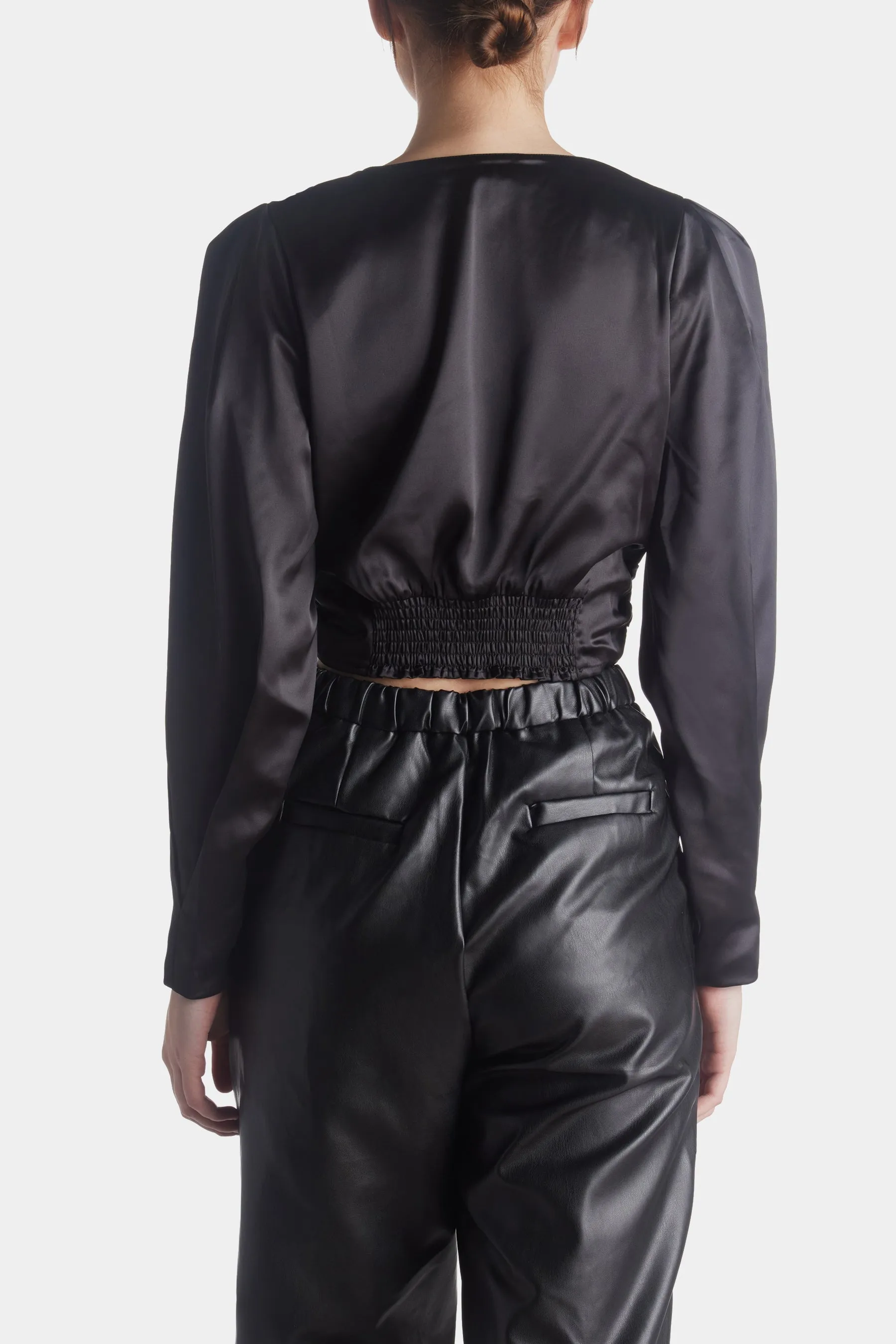 Long Sleeve Satin Top