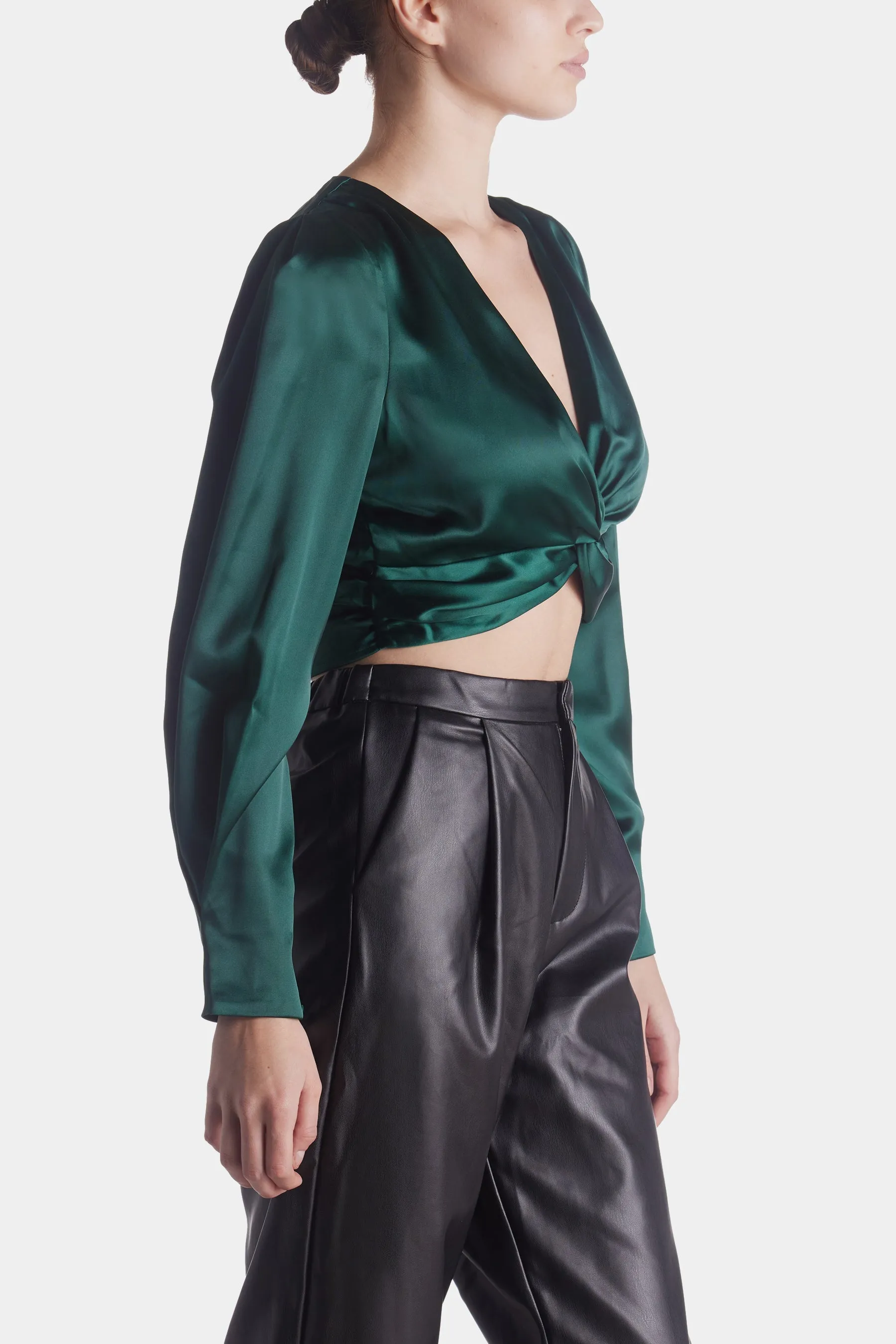 Long Sleeve Satin Top