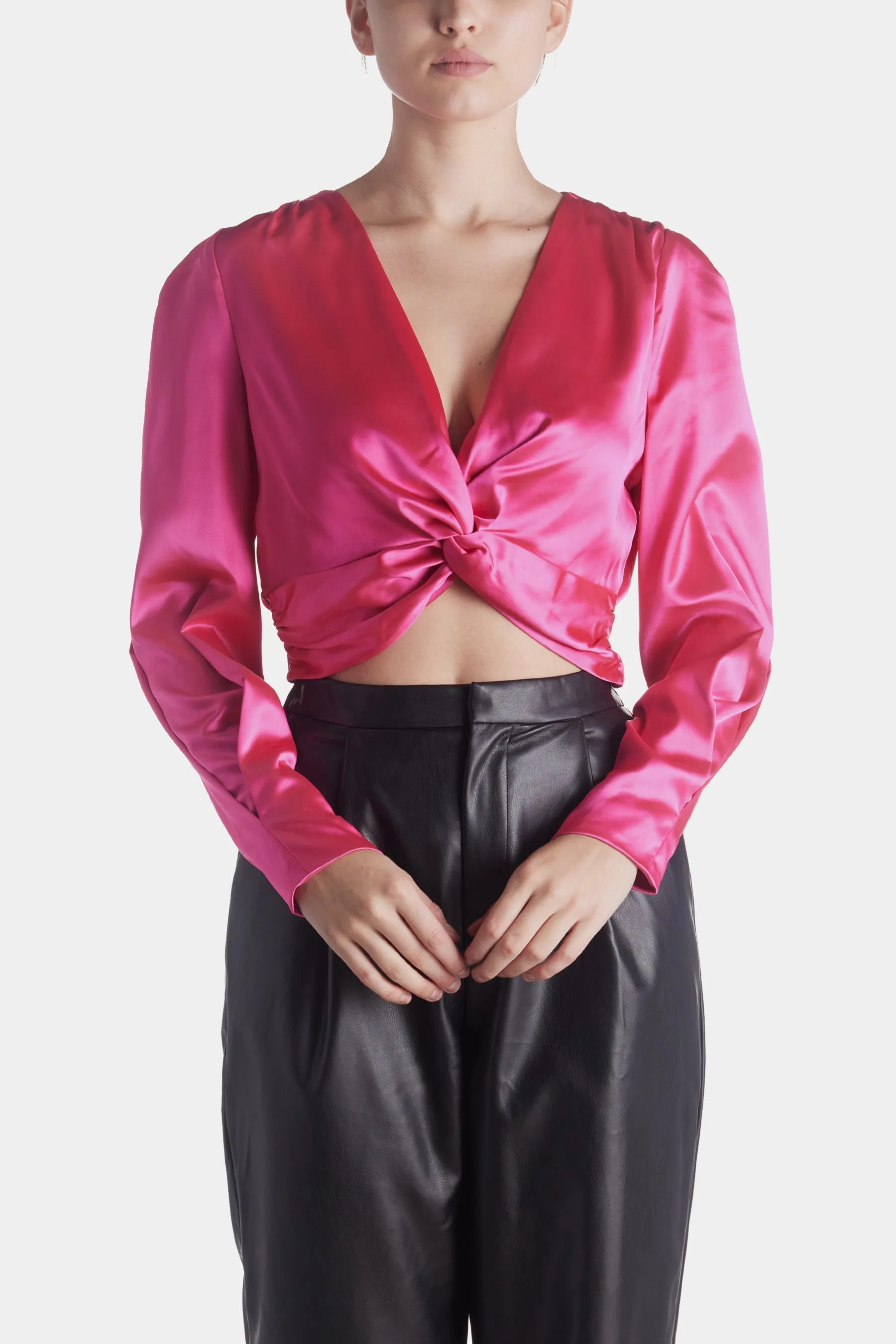 Long Sleeve Satin Top