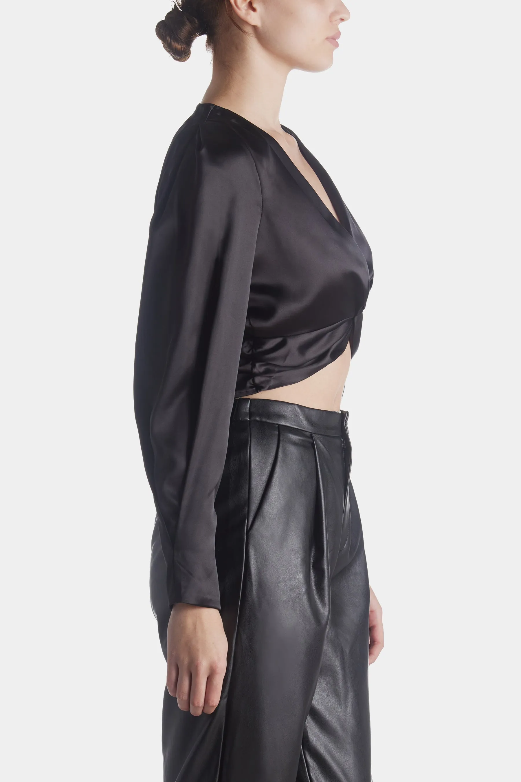 Long Sleeve Satin Top