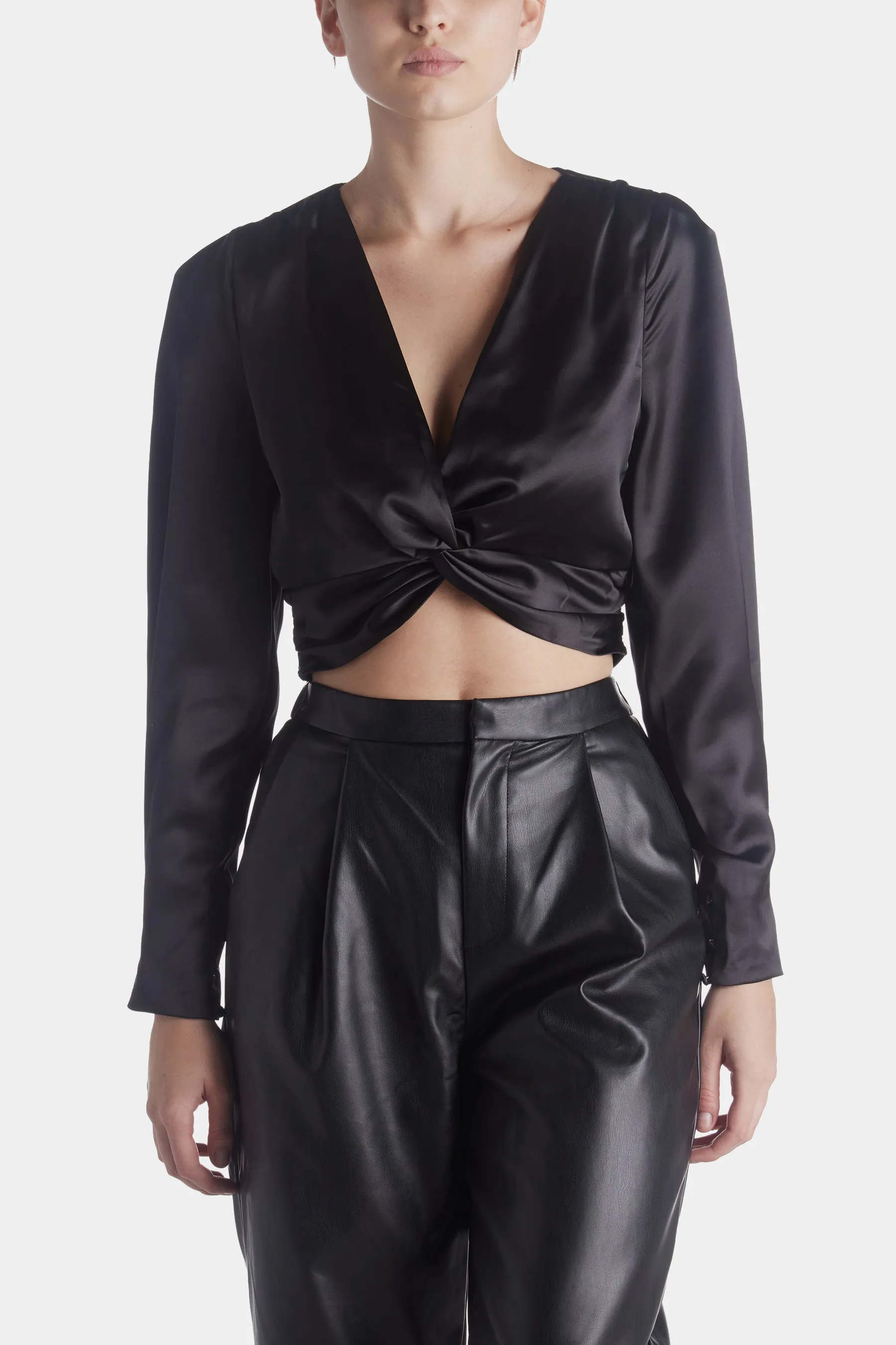 Long Sleeve Satin Top