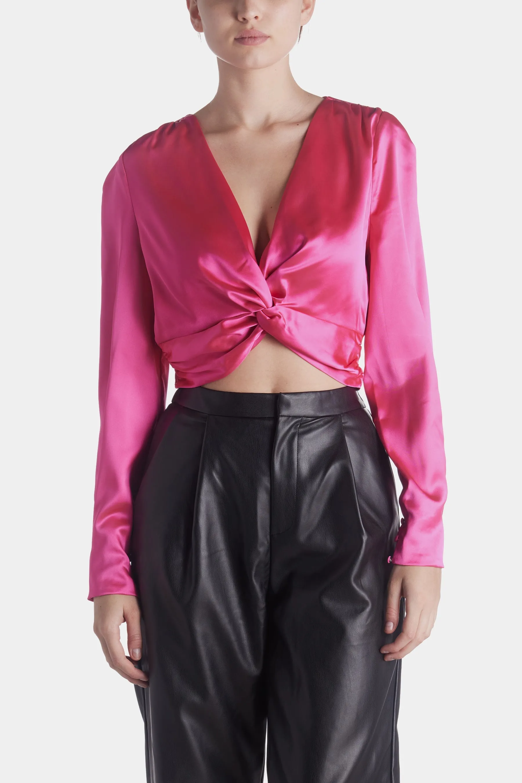 Long Sleeve Satin Top
