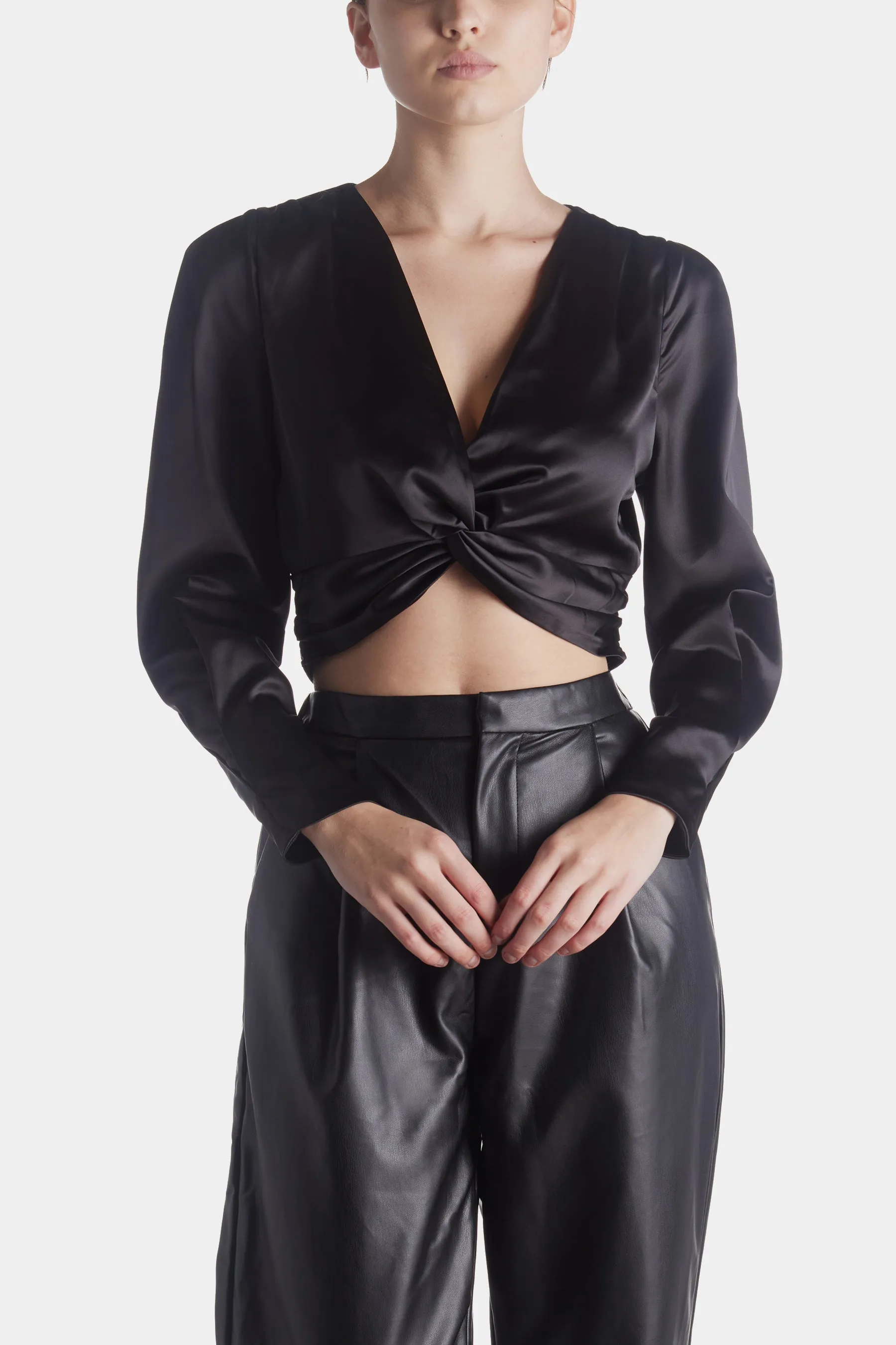 Long Sleeve Satin Top