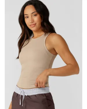 Lorna Jane Basics Rib Tank - Latte