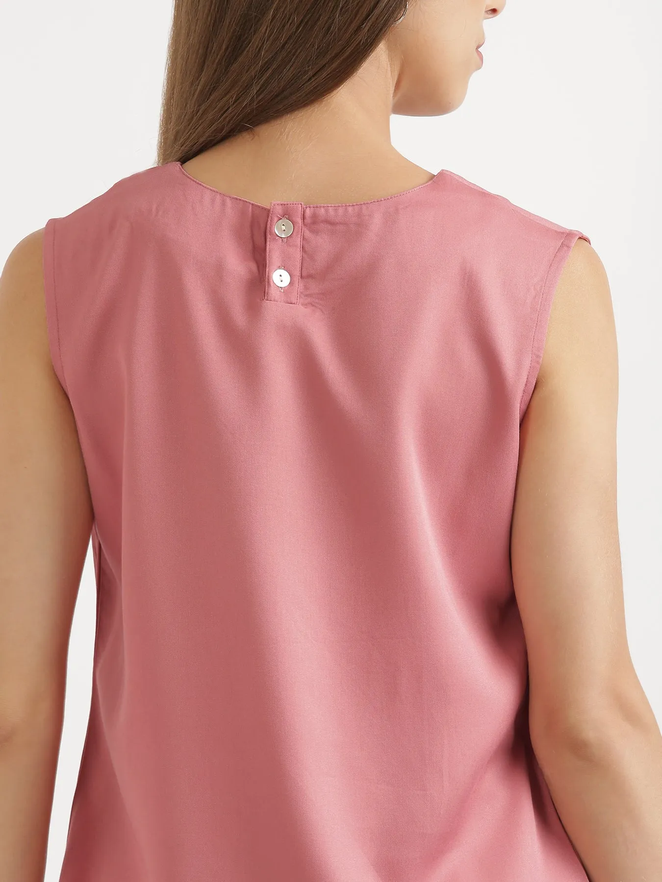 Rose V-Neck Sleeveless Top