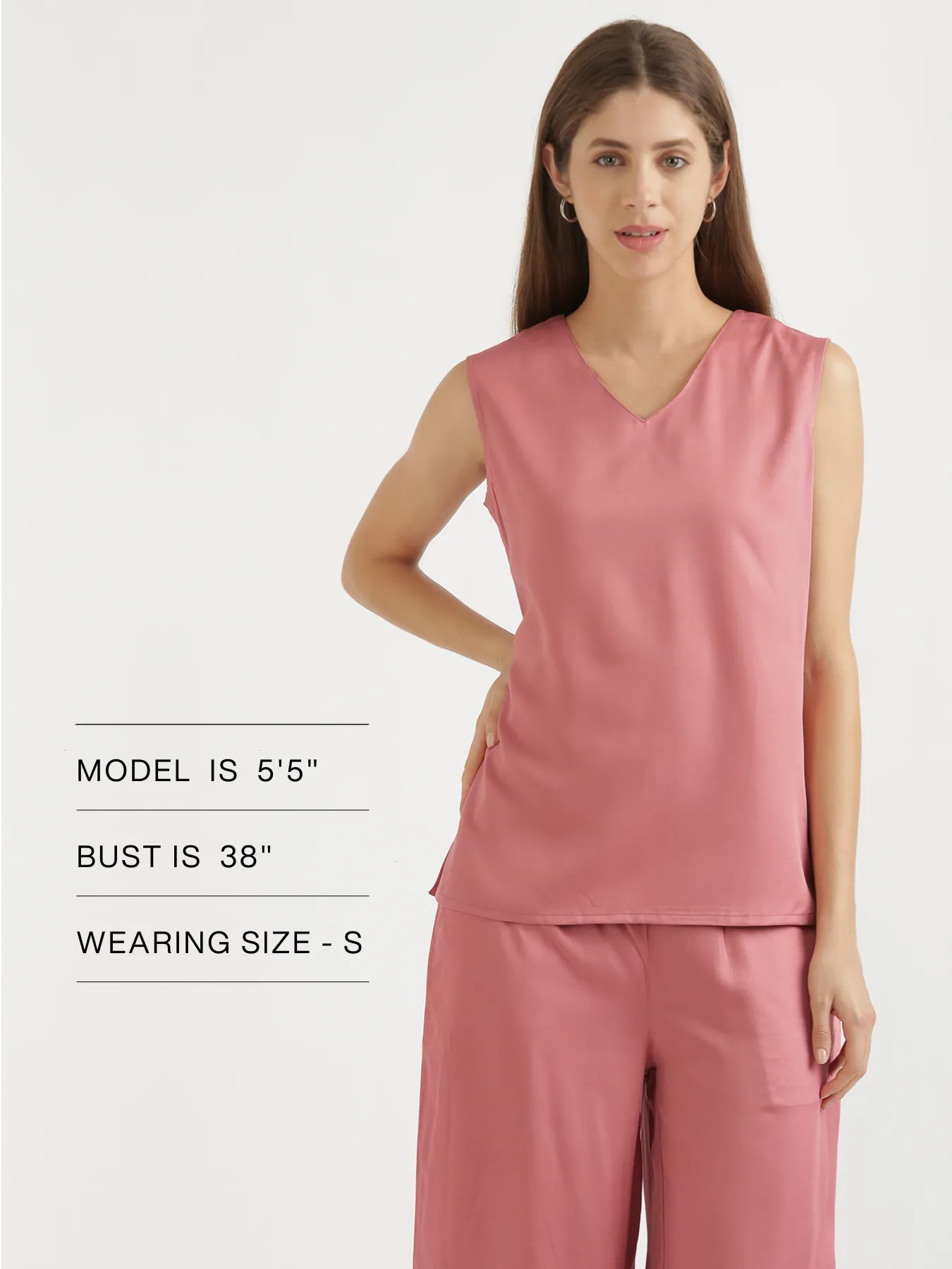Rose V-Neck Sleeveless Top