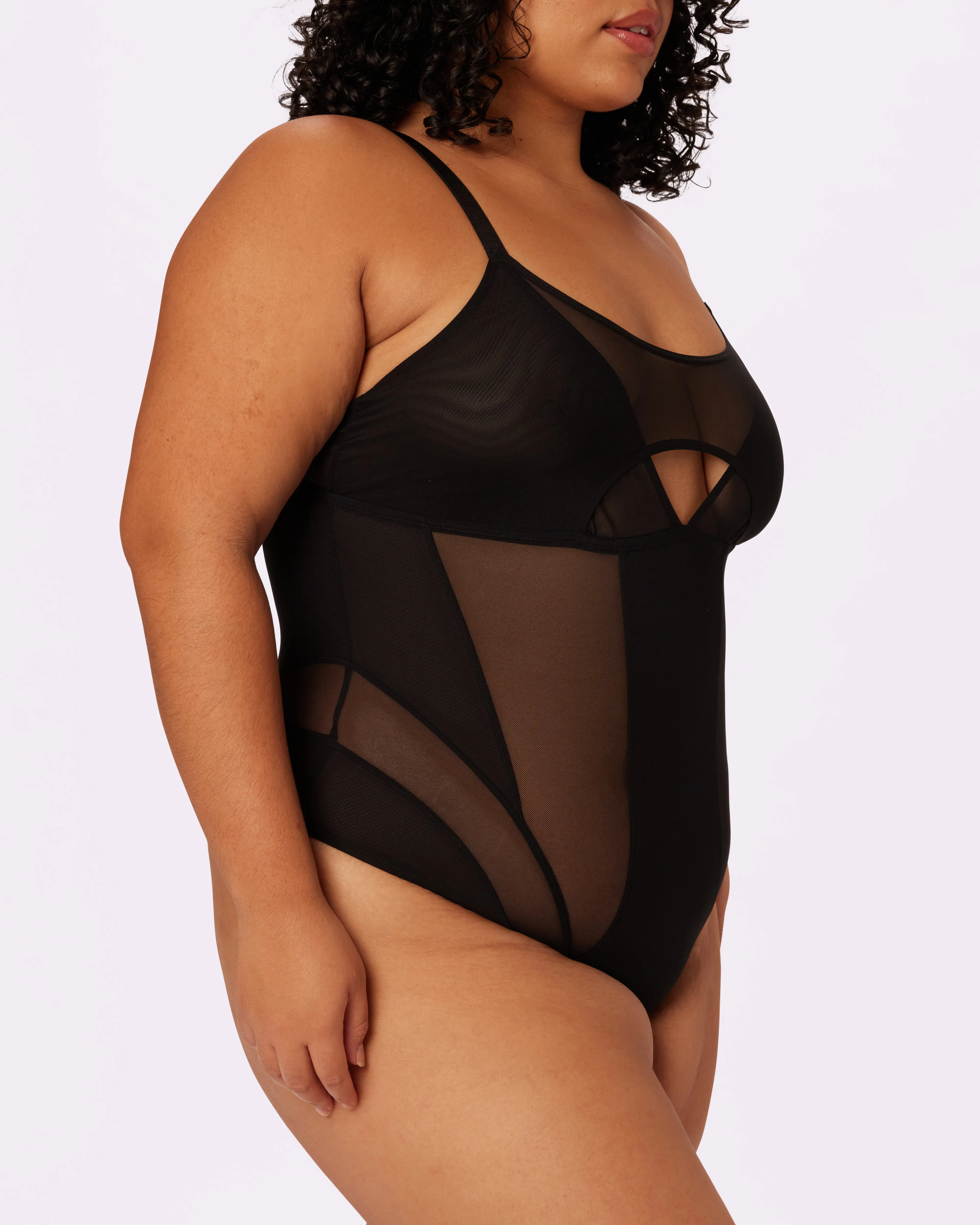 Sheer Contour Cutout Bodysuit | Silky Mesh | Archive (Eightball)