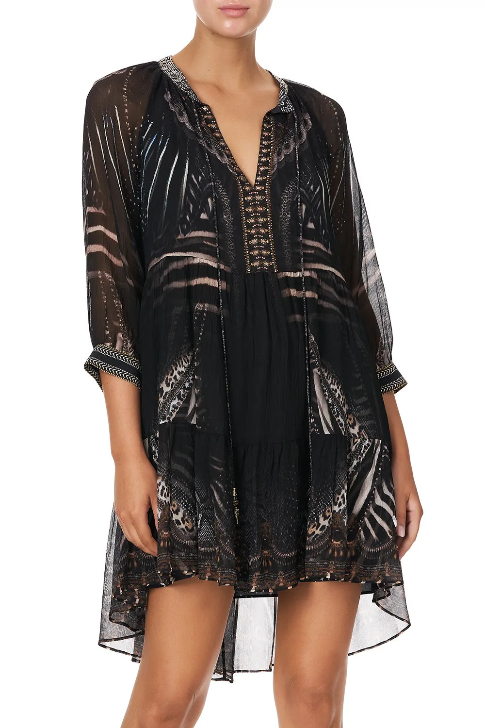 SHORT GATHERED PANEL DRESS QUECHUA KING