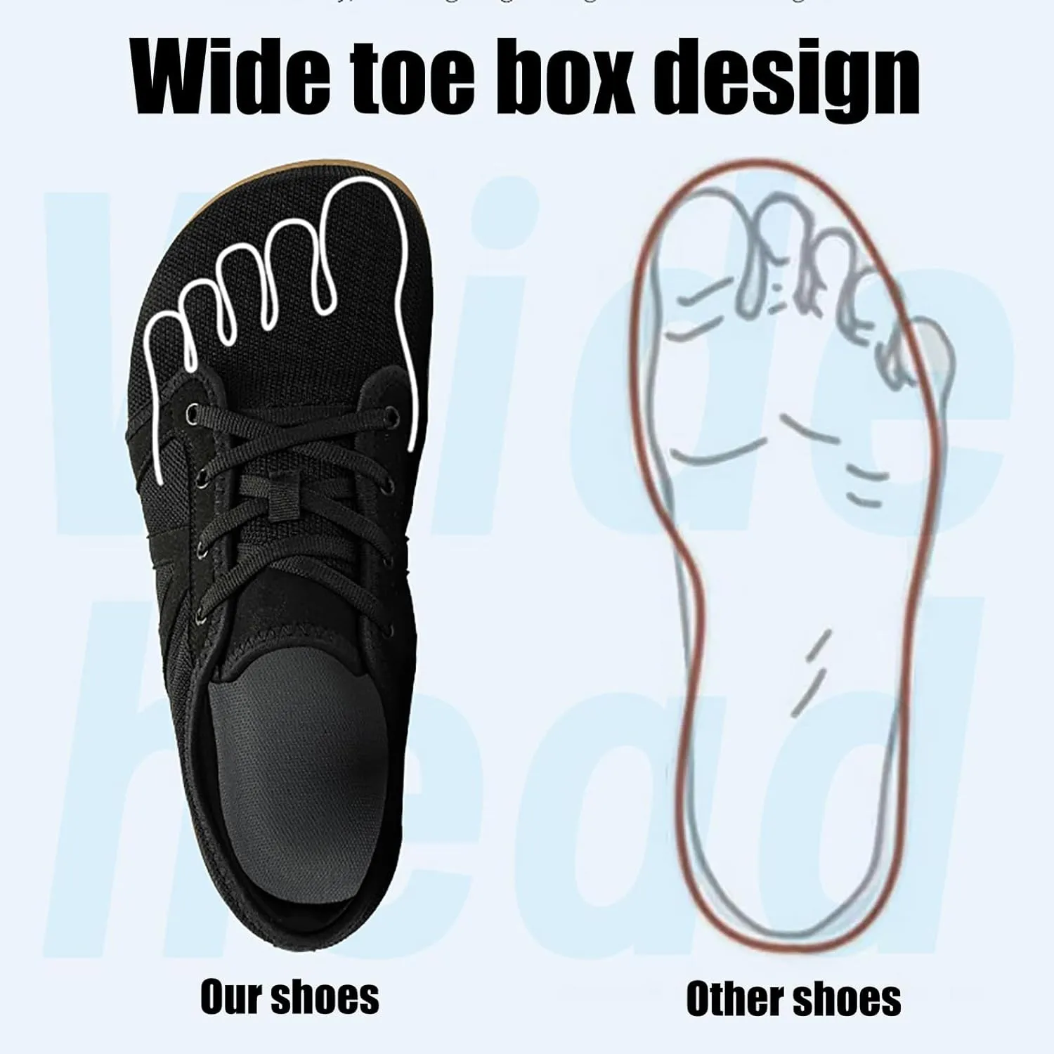 Tongzone Men's Minimalist Barefoot Shoes | Wide Toe Box | Zero Drop Sole | Walking Fashion Sneaker