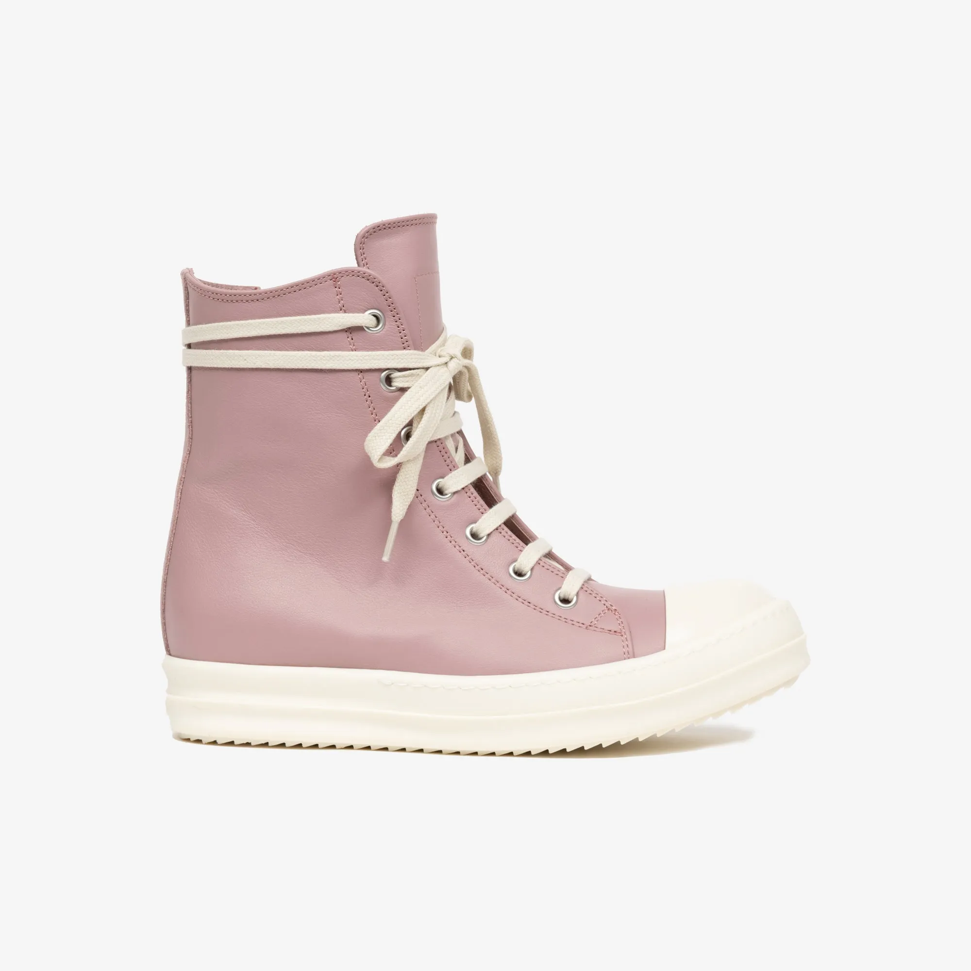 Womens Dusty Pink High-Top Leather Sneakers