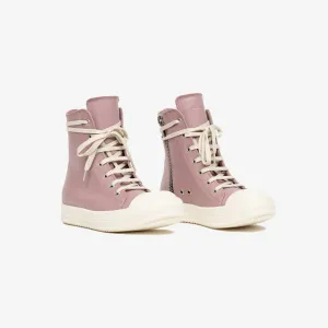Womens Dusty Pink High-Top Leather Sneakers