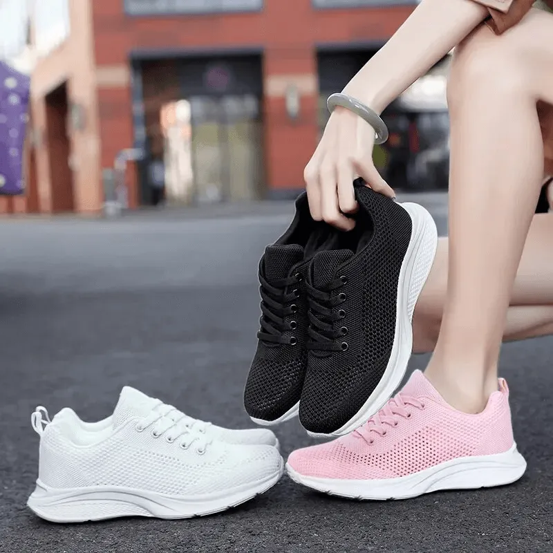 Women's Lace-up Mesh Breathable Walking Tennis Shoes - SF1710