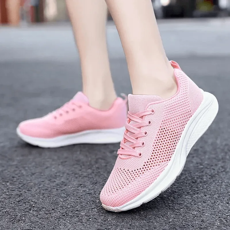 Women's Lace-up Mesh Breathable Walking Tennis Shoes - SF1710
