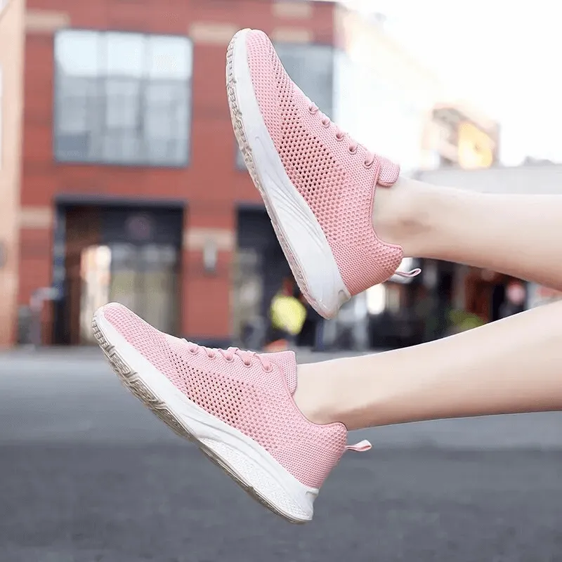 Women's Lace-up Mesh Breathable Walking Tennis Shoes - SF1710