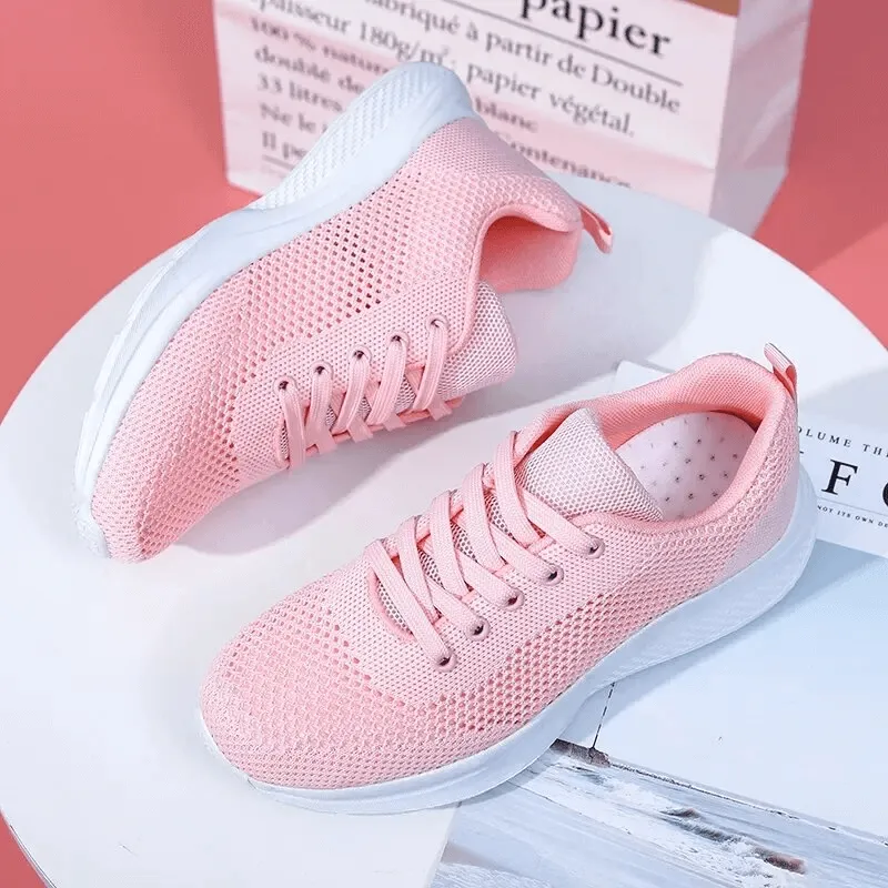 Women's Lace-up Mesh Breathable Walking Tennis Shoes - SF1710