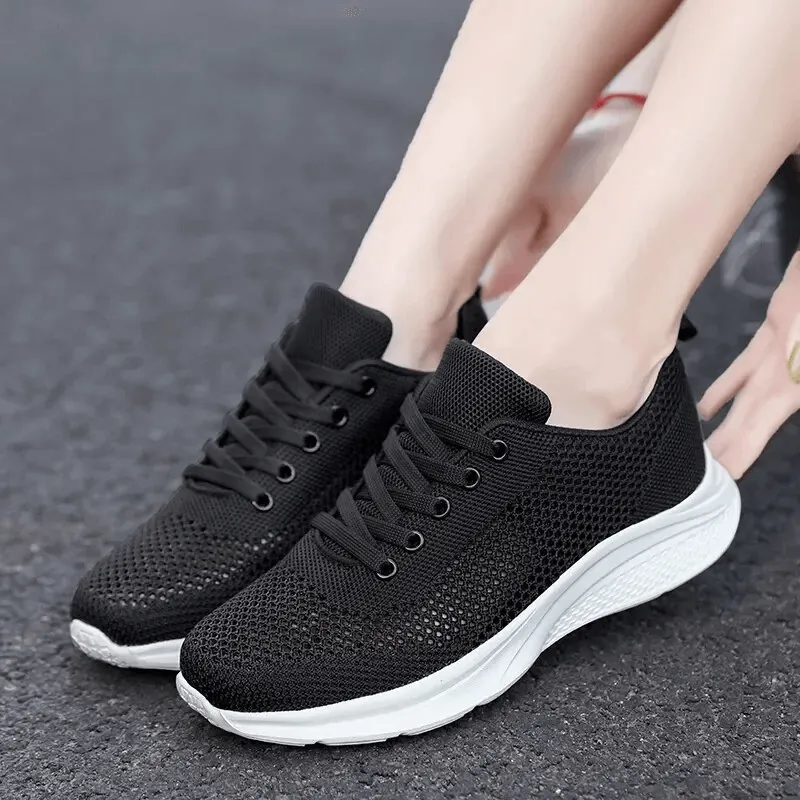 Women's Lace-up Mesh Breathable Walking Tennis Shoes - SF1710